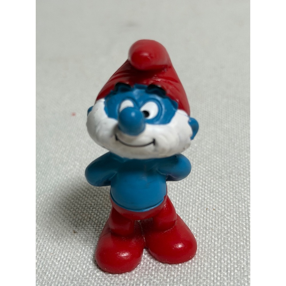 Vintage 1984 Papa Smurf PVC Figurine Peyo Made in Germany Schleich Collectible